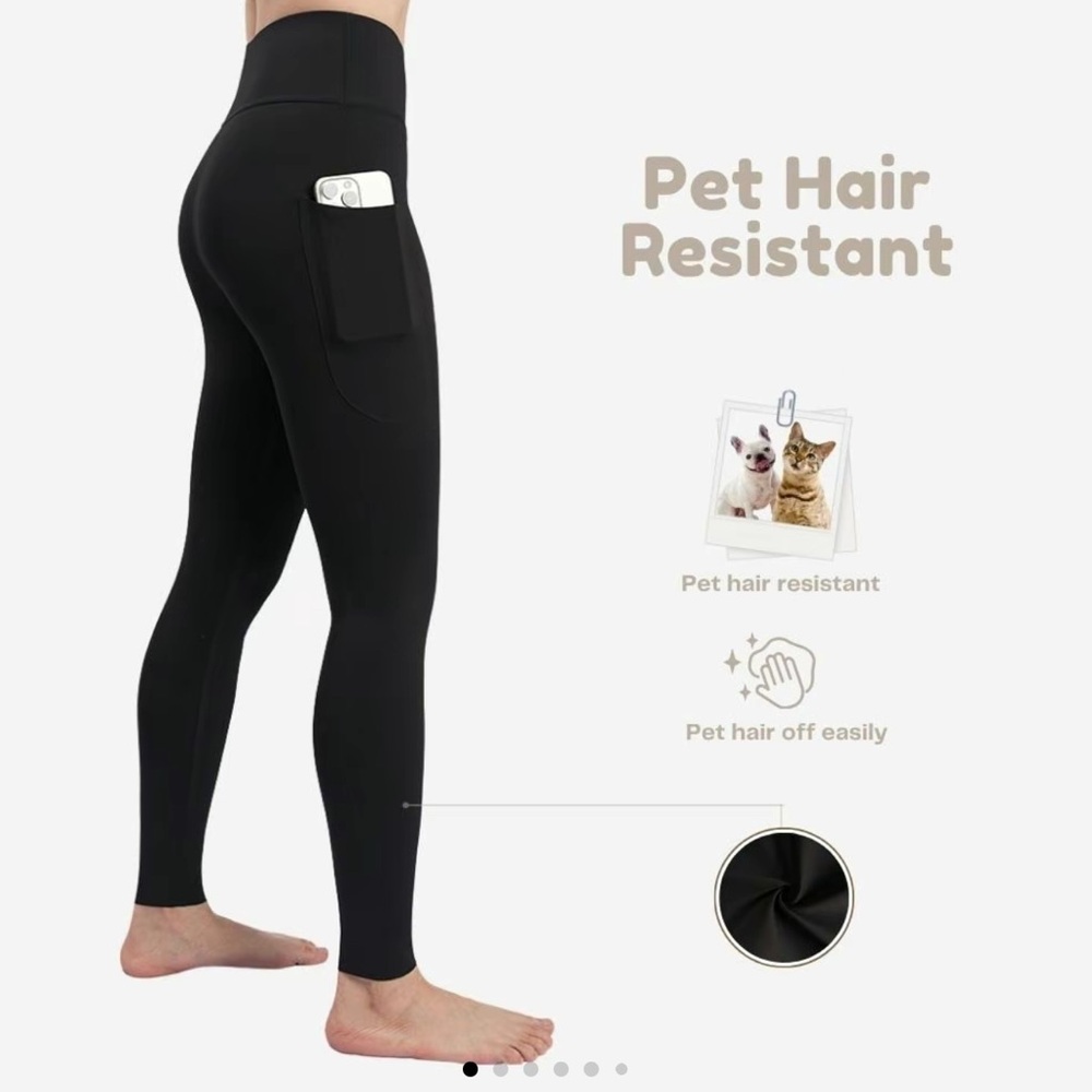 Black Pet Hair Resistant High Waisted Tummy Control Leggings Size XS
